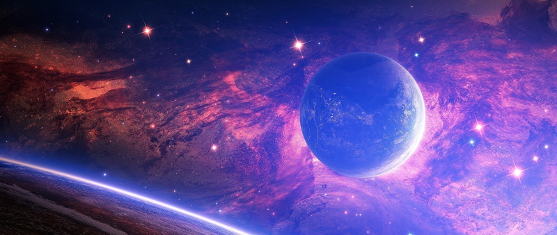 space, fantastic planet, space art, 2K, digital art, planet, Earth
