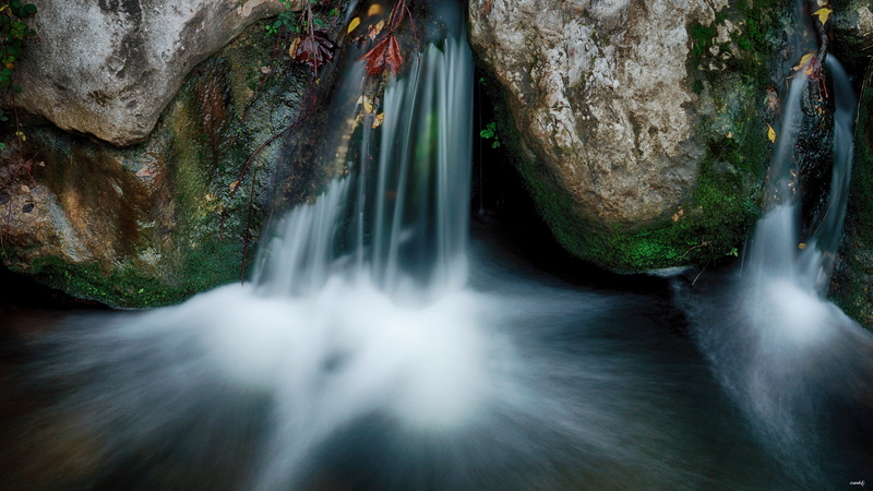 river, rock - Object, landscape, Sony, waterfalls, Río, moss, lapsed, waterfall, tree, photo, time, Salto de agua, freshness, 5K, water, Entre, time lapsed