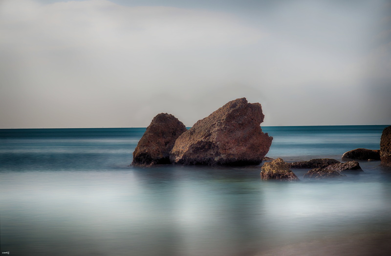 reto, rock - Object, 5K, foto, Playa, landscape, beach, rock, blue, Agua, water, Aire libre, Tu, Cala Llenya, coastline, sea, sky, A77, cielo, seascape