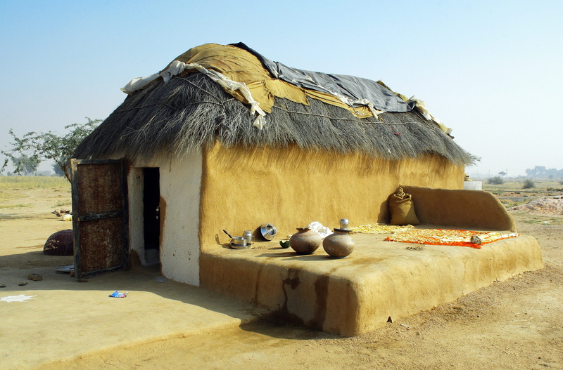 habitat, sunlight, beach, rajastan, outdoors, no people, architecture, hut, thar, thatched roof, building exterior, day, sand, wood - material, old, clear sky