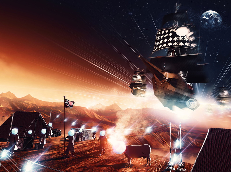 Ships, Mars, 1080P, Humans, CGI, Mars habitat, Life