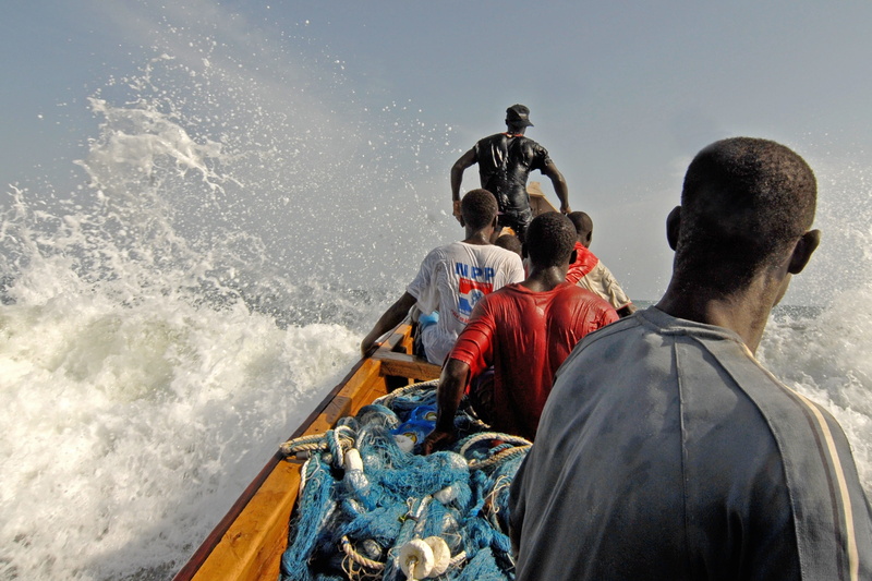 fishermen, outdoors, wave, sea, five, group of people, fisherman, people, rear view, riding, water, mode of transportation, boat, nautical vessel, wet