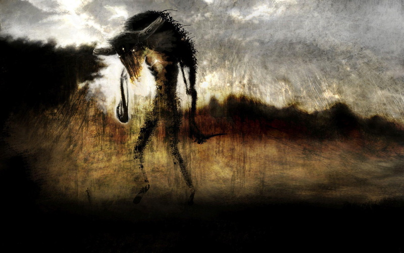 monster, black, 1920x1200, fantasy, 1080P, painting, scary, creature