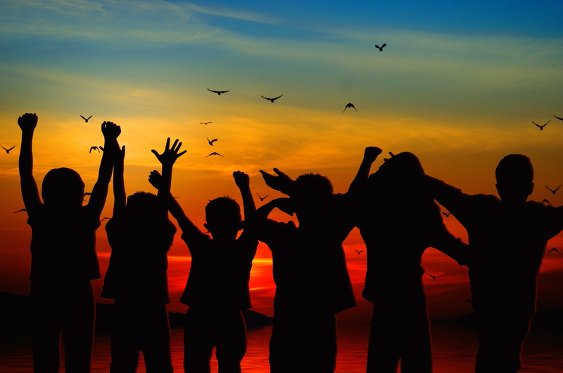 togetherness, fun, human limb, light, nature, bill, vertebrate, party - Social Event, positive, dynamic, joy, 4K, orange color, children, person, expectation