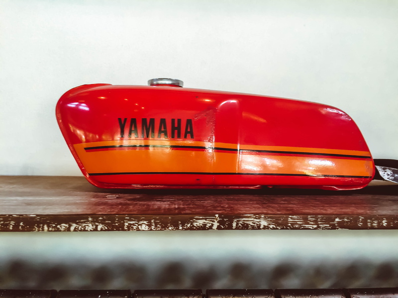motor vehicle, enjoy, wood - material, transportation, yamaha, roads, vibrant color, retro styled, technology, gas, deus ex machina - temple of enthusiasm