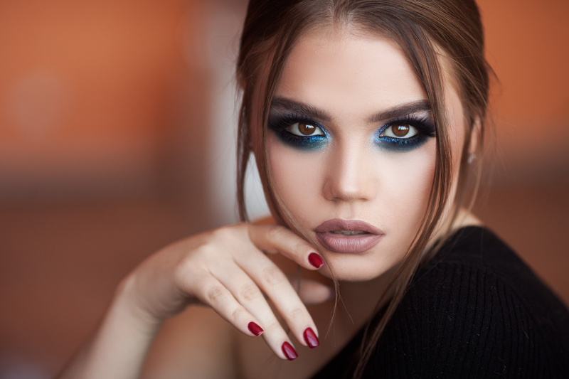 portrait, hand, Galina Alekseeva, manicure, background, 2K, Mozhayskiy Julia (Julia Catarina), face, model, look, makeup