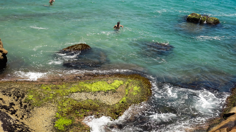 mar, real people, 4K, quiet, people, high angle view, leisure activity, rock, nature, aquatic sport, splashing, outdoors, beauty in nature, rock - object