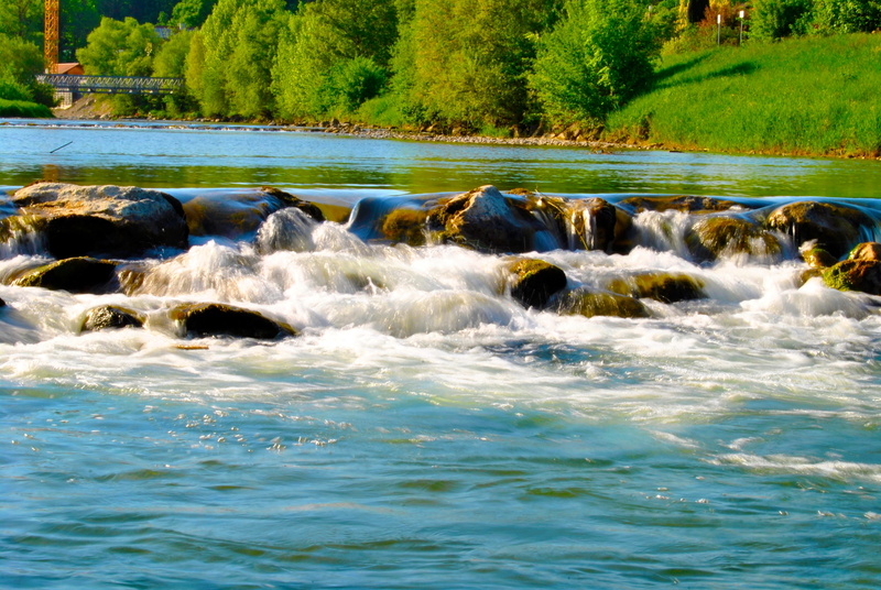 motion, river, land, landscape water, no people, plant, bank, power in nature, flowing water, waters, beauty in nature, tree, duck, inn, nature, flow, long exposure