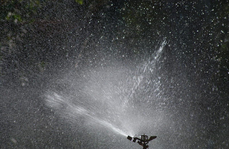 outdoors, watering can, star - space, spraying, water, night, automatic sprinkler, unrecognizable person, long exposure, spalsher, motion, 2K, men, grass