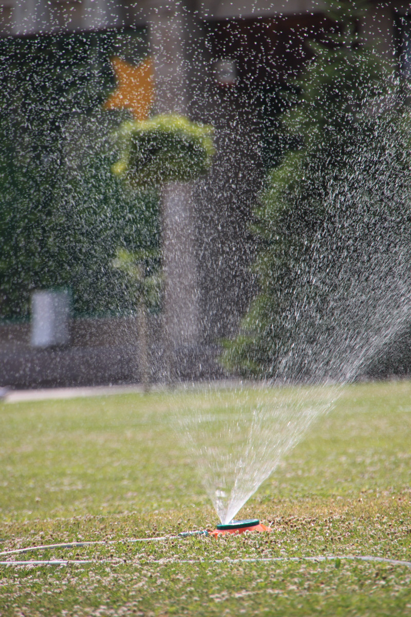 long exposure, summer, stream, outdoors, watering, swirling, irrigation equipment, nature, splashing, green color, architecture, garden hose, lawn, heat