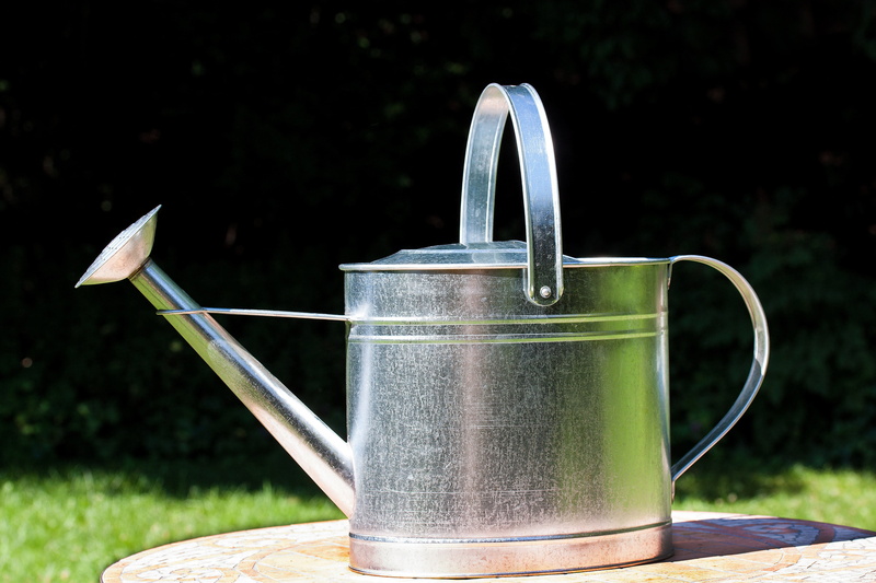 freshness, water, nature, watering can, sprinkler, summer, vessel, 4K, shower, metal, brown, commodity, pour spout, zinc plated, watering, garden, silver colored