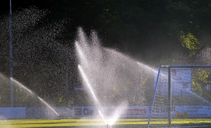 hose, water, day, drop of water, casting, outdoors, summer, watering, soccer field, sports ground, rush, grass, long exposure, no people, motion, inject