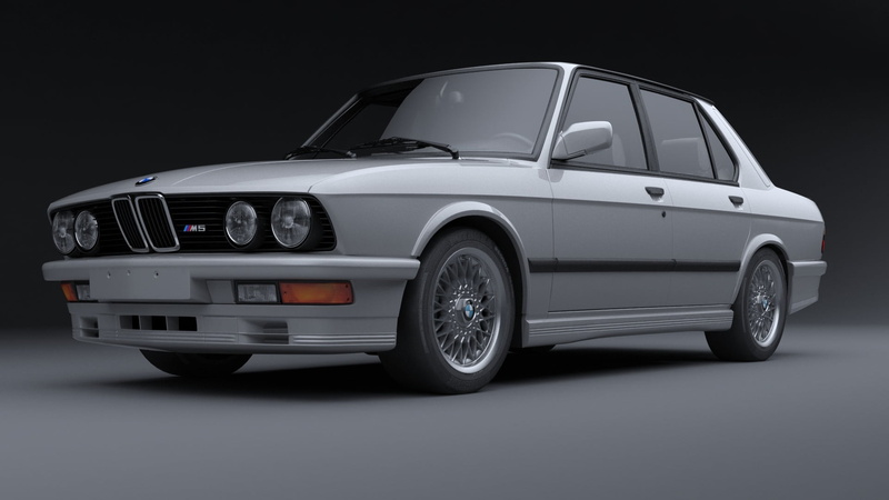 metal, vintage car, studio shot, black background, bmw m5, illustration, motor vehicle, sedan, motorsport, sport, auto racing, luxury, bmw, auto, retro styled