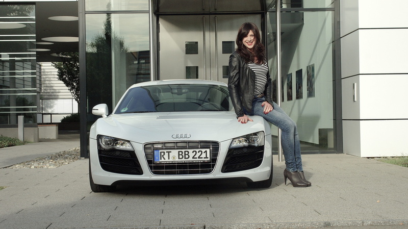 woman, summer, hairstyle, adults only, woman in black, women, built structure, brunette, makeup, sun, beautiful, marlene, Audi A7, sports car, pkw, motor vehicle