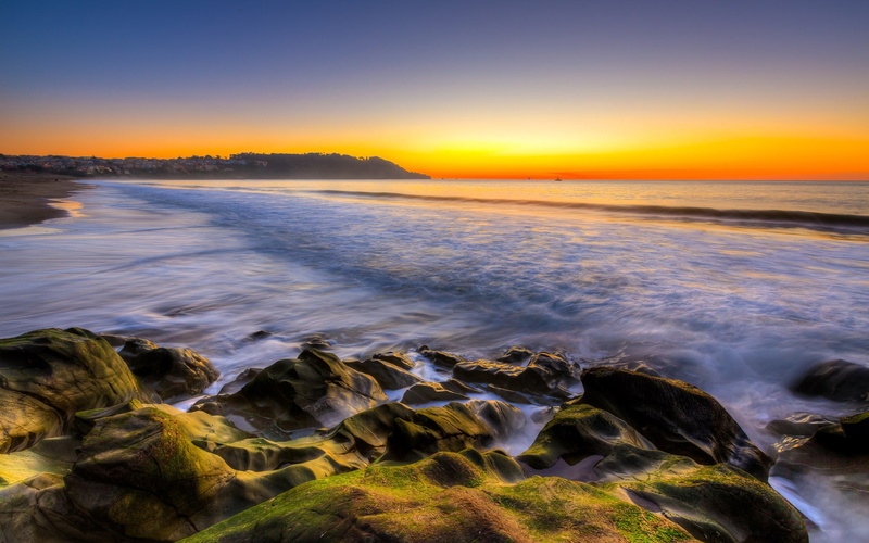 tranquil scene, beach, tranquility, idyllic, rock - object, nature, 1080P, solid, computer desktop  full screen nature pics 1920x1200, scenics - nature