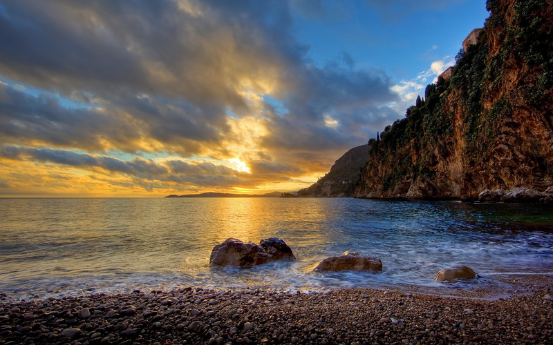 horizon over water, beauty in nature, non-urban scene, idyllic, nature, rock - object, 1080P, scenics - nature, full screen nature  desktop hdmi 1920x1200