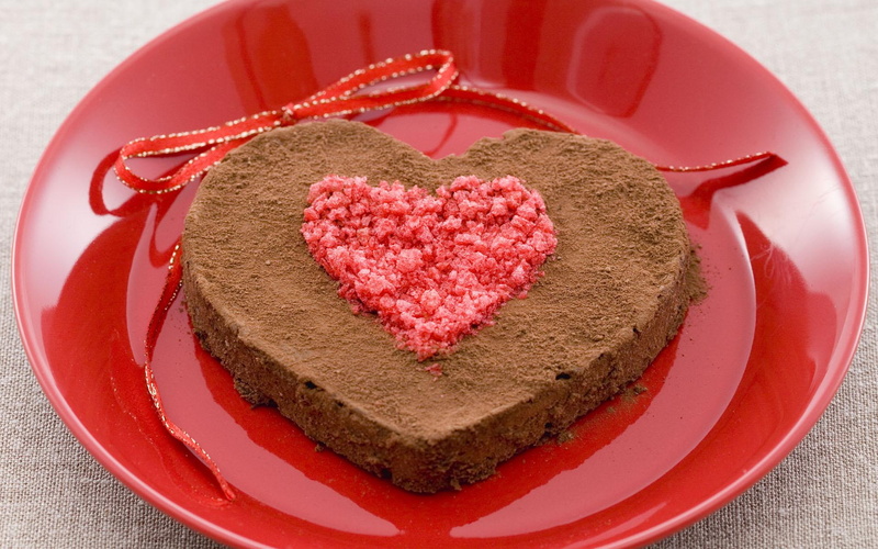 3d and abstract, delicious, food, 1080P, chocolate, cake, heart