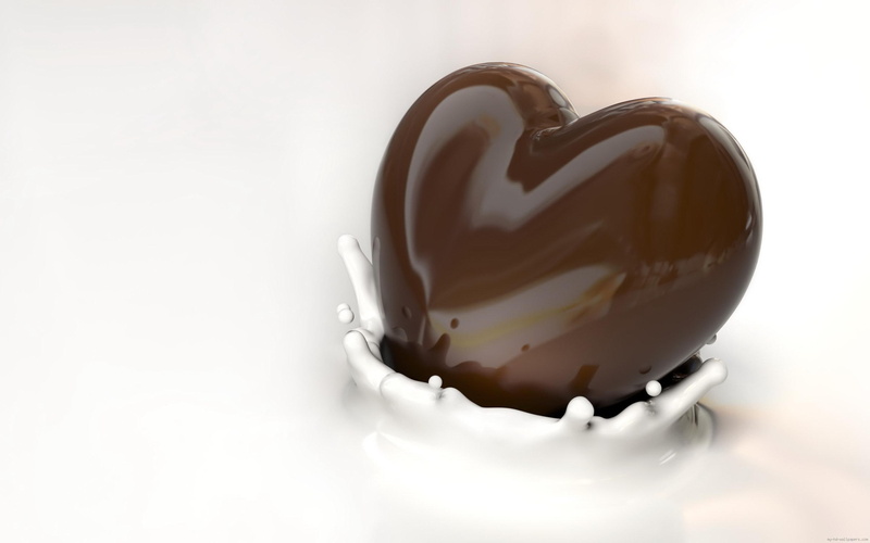 chocolate, milk, heart, 2K, love, white