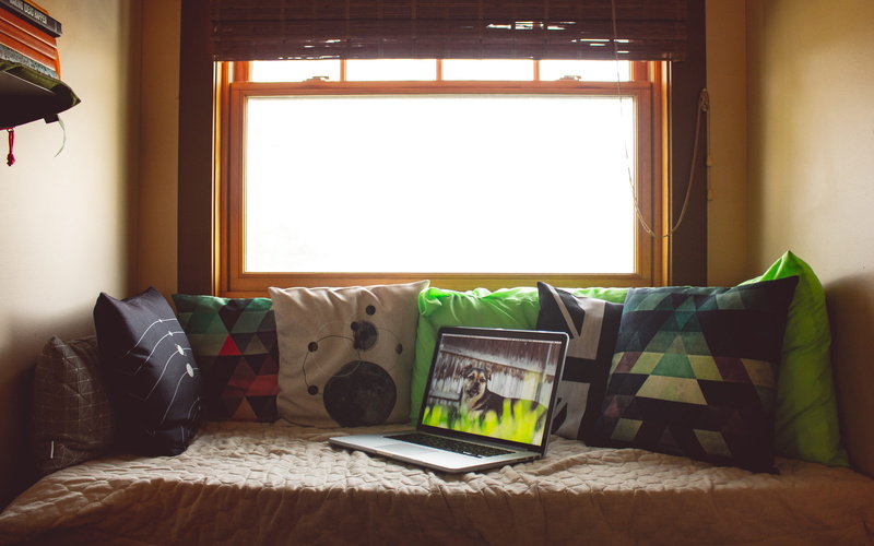 day, indoors, housing, bedroom, couch, 4K, cushion, sofa, wireless technology, building, computer, technology, communication, furniture, no people, united states