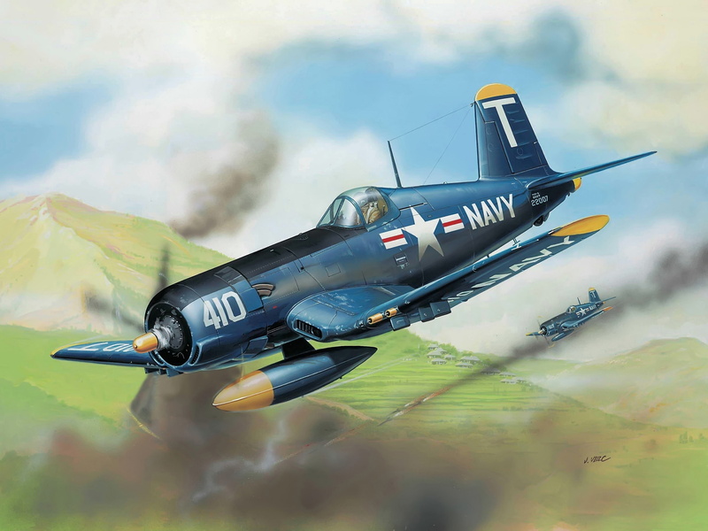 fighter, deck, USA, 2K, WW2., F4U-5, art, Corsair, the plane, BBC