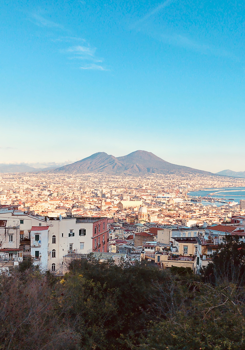 cityscape, mountain, day, buildings, italy, townscape, plant, built structure, vesuvio, nature, vulcano, sea, tree, architecture, parco viviani, napoli