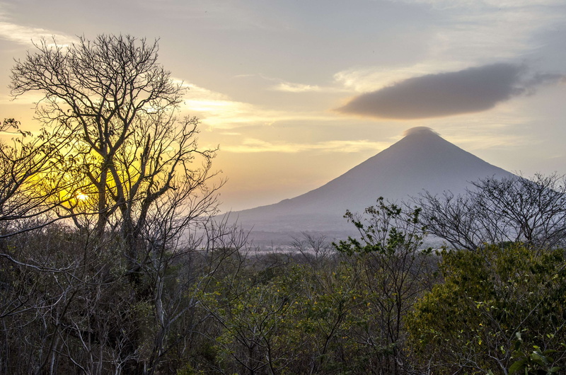 landscape, viewpoint, nature, tree, tranquil scene, environment, vulcan, no people, bare tree, non-urban scene, ometepe, cloud - sky, 4K, morning, outdoors