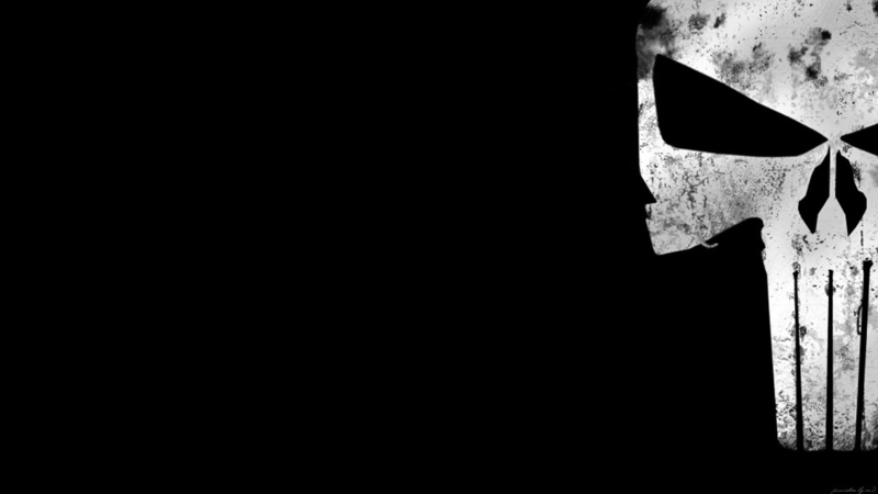 logo, Punisher, Marvel Comics, comic books, The Punisher, 720P, skull, black background