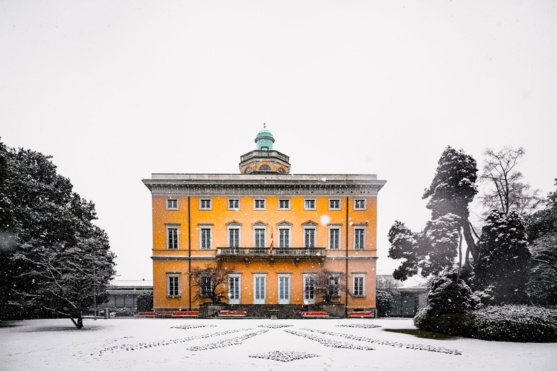 frosty, the past, no people, winter landscape, sky, structure, snowing, frozen, plant, clear sky, nature, cold temperature, concrete, frosty weather, windows