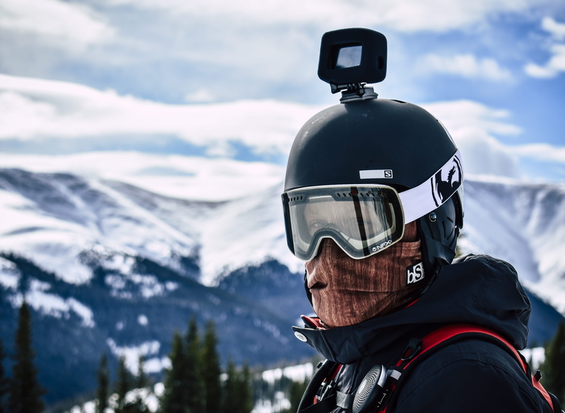 one person, frosty, daytime, daylight, goggles, 5K, winter landscape, wear, trees, season, mountain, mountains, snow, men, helmet camera, icee, action
