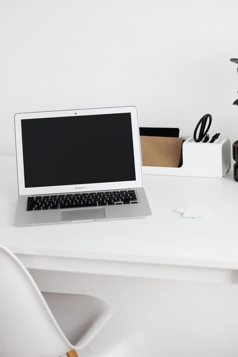 office, laptop, workspace, interior, connection, home, blank, no people, table, office space, portable information device, screen, wireless technology