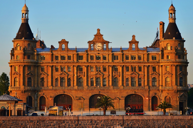 tourism, railway station, historical works, city, haydarpasa station, nature, outdoors, istanbul, building exterior, history, sky, 4K, railway, incidental people