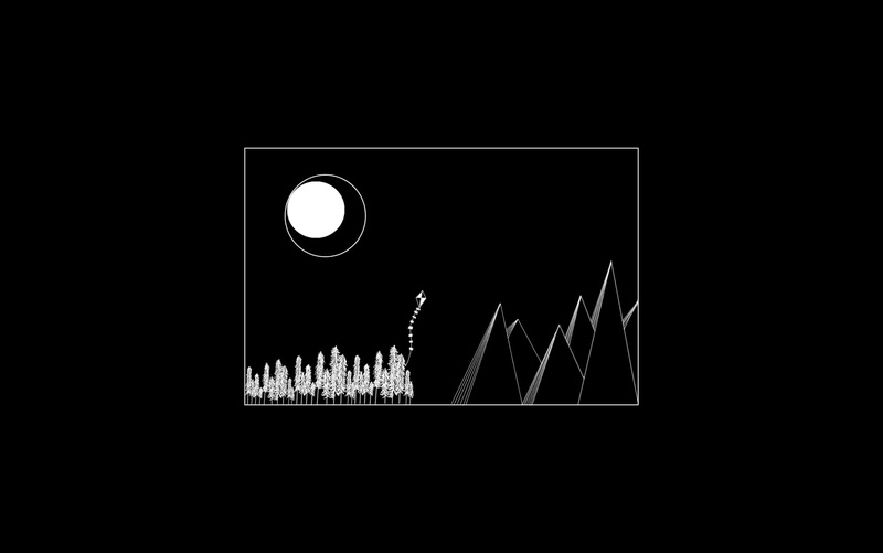 black background, lines, white, 1080P, artwork, minimalism, simple, black