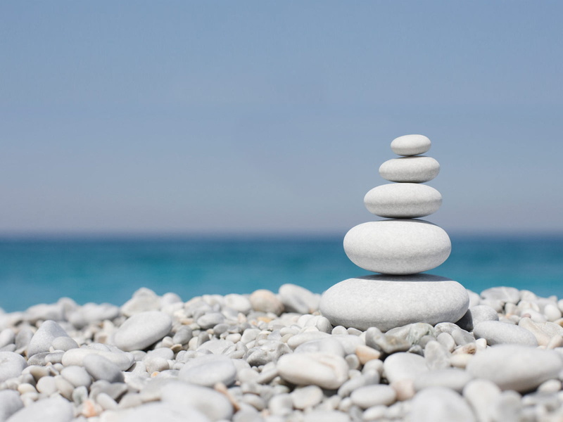 blue, solid, zen-like, stone - object, water, Religious, white, no people, horizon over water, stone, pebble, Zen, balance, land, horizon, nature, outdoors