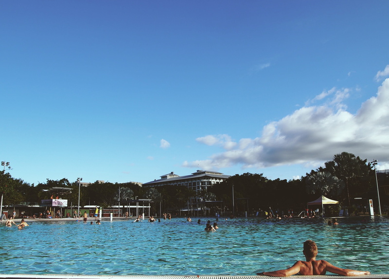 building exterior, relax, blue, summer, cairns esplanade lagoon, sunlight, cairns, 4K, australia, nature, group of people, water, swimming pool, pool