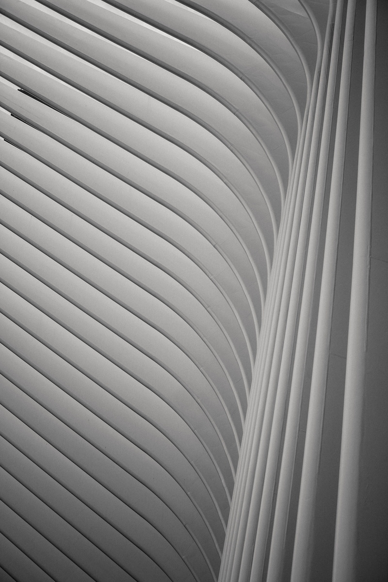 wall - building feature, curve, indoors, still life, detail, no people, archway, 4K, order, abstract, white color, close-up, corrugated, minimalist, design