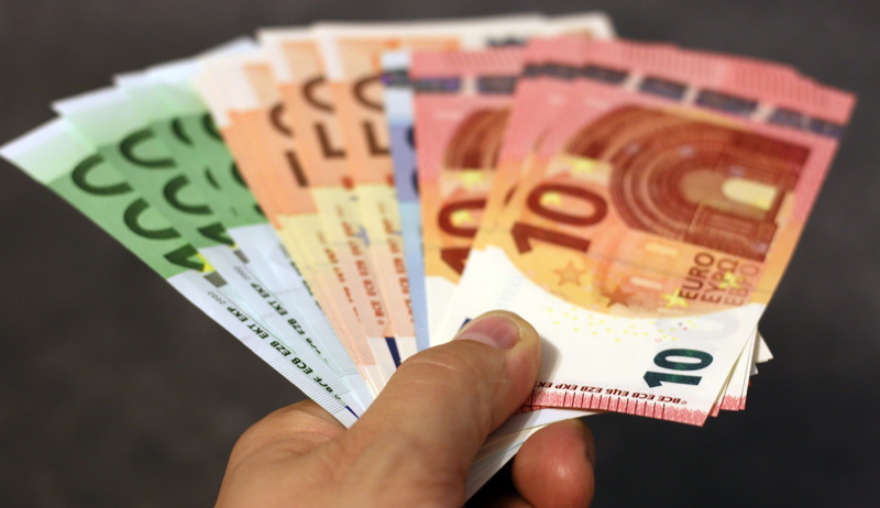 human body part, studio shot, cash, number, euros, financial, finance, lot, investment, indoors, body part, finger, one person, banknotes, blur, business