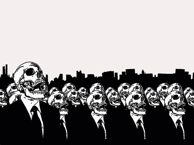 monochrome, 720P, alex, cherry, suit, skeletons, vectors, skulls