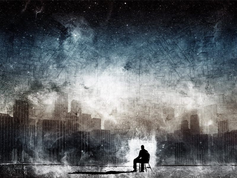Alex Cherry, night, artwork, city, digital art, 720P