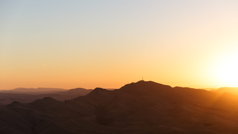sky, sun, te mata peak, sunset, mountain peak, arid climate, scenics - nature, mountain range, no people, mountain, non-urban scene, idyllic, silhouette