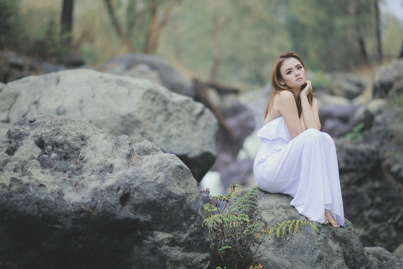 adult, river, nature, one person, leisure activity, solid, young man, shady, real people, wearing, stone, fishing, the rocks, young adult, young women