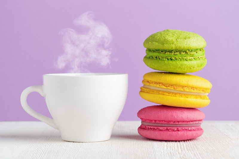 2K, coffee, food, macaroons