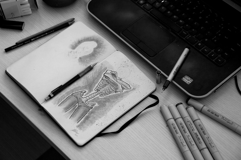 currency, human representation, copic, pencil, finance, art and craft, wood - material, high angle view, no people, sketchbook, still life, table, wireless technology