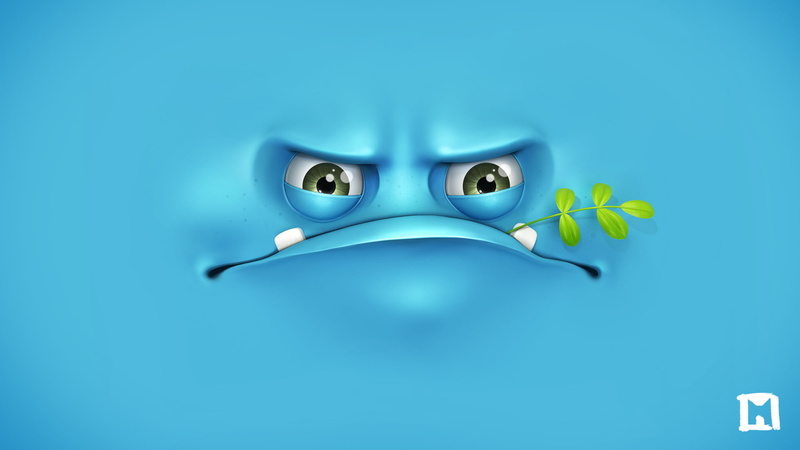 grumpy, healthcare and medicine, human Face, blue, green, studio shot, animal, eye, animal Eye, indoors, colored background, single Object, face, fun, no people