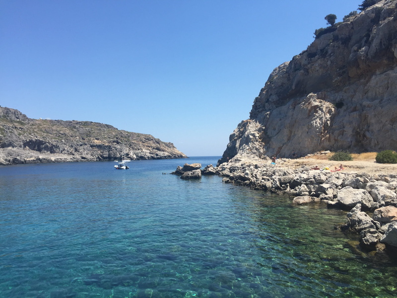 mediterranean Countries, blue, kallithea, vacations, beach, Kallithea, travel Locations, rock formation, outdoors, rock, 2K, calm, Rhodes, turquoise colored