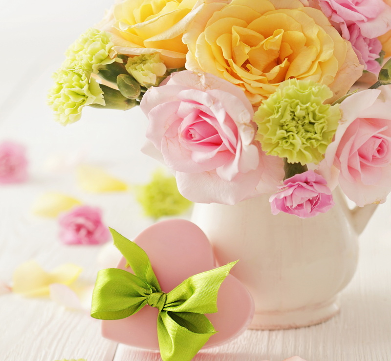 flower, celebration, carnation, still life, no People, pink, 4K, yellow, white, flowers, close-up, pink Color, gentle, cut Flowers, springtime, plant part