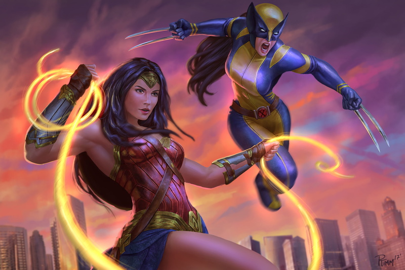 Woman Warrior, Crossover, 1080P, DC Comics, Comics, Wonder Woman, Marvel Comics, X-23