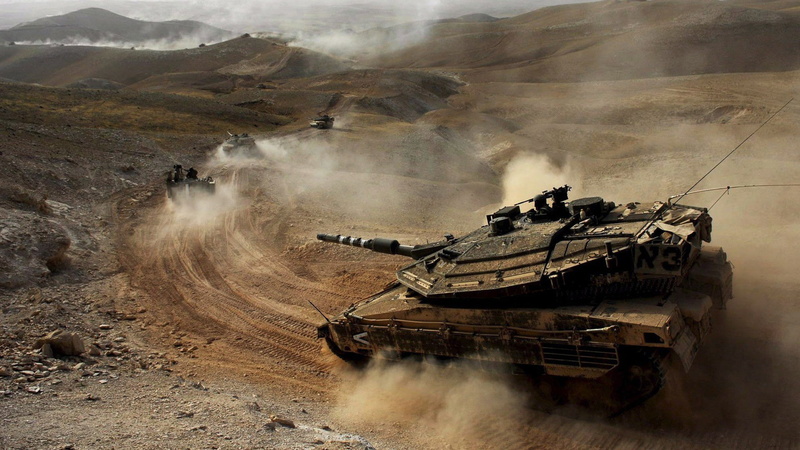 day, aggression, land vehicle, armored tank, landscape, transportation, Israel Defense Forces, government, environment, military, armed forces, no people