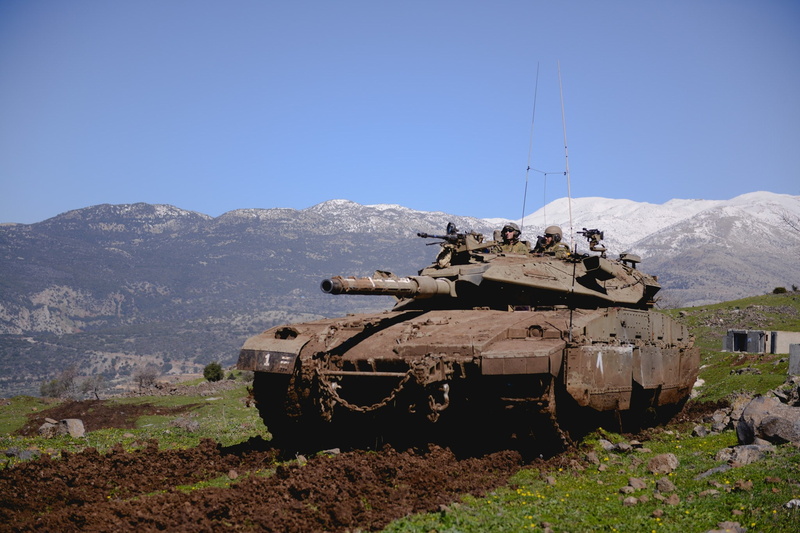 armed forces, merkava, land, mountain, military, nature, military training, day, mountain range, 1080P, weapon, transportation, government, sky, clear sky