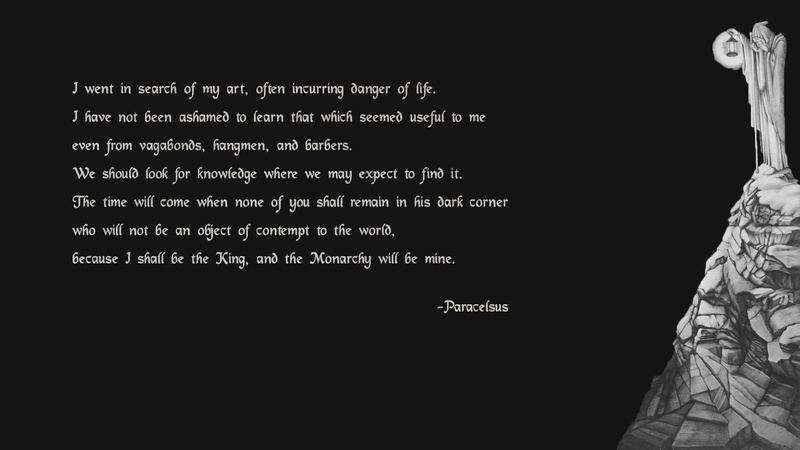 Wisdom, alchemy, Paracelsus, 1080P, Kabbalah, minimalism, Magic, quote