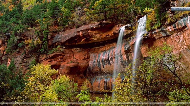 rock, emerald pools, zion, park, emerald, 3d and abstract, scenery, waterfall, national park, pools, national, formantion, utah, 1080P